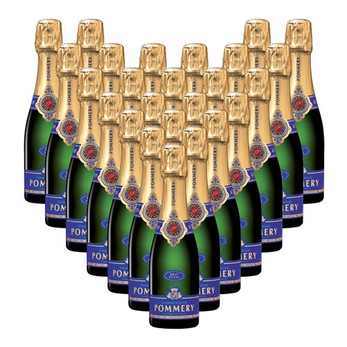 Case of 24 Bottles of Pommery Brut Royal Champagne 18.7cl – Perfect for Parties or Giveaways